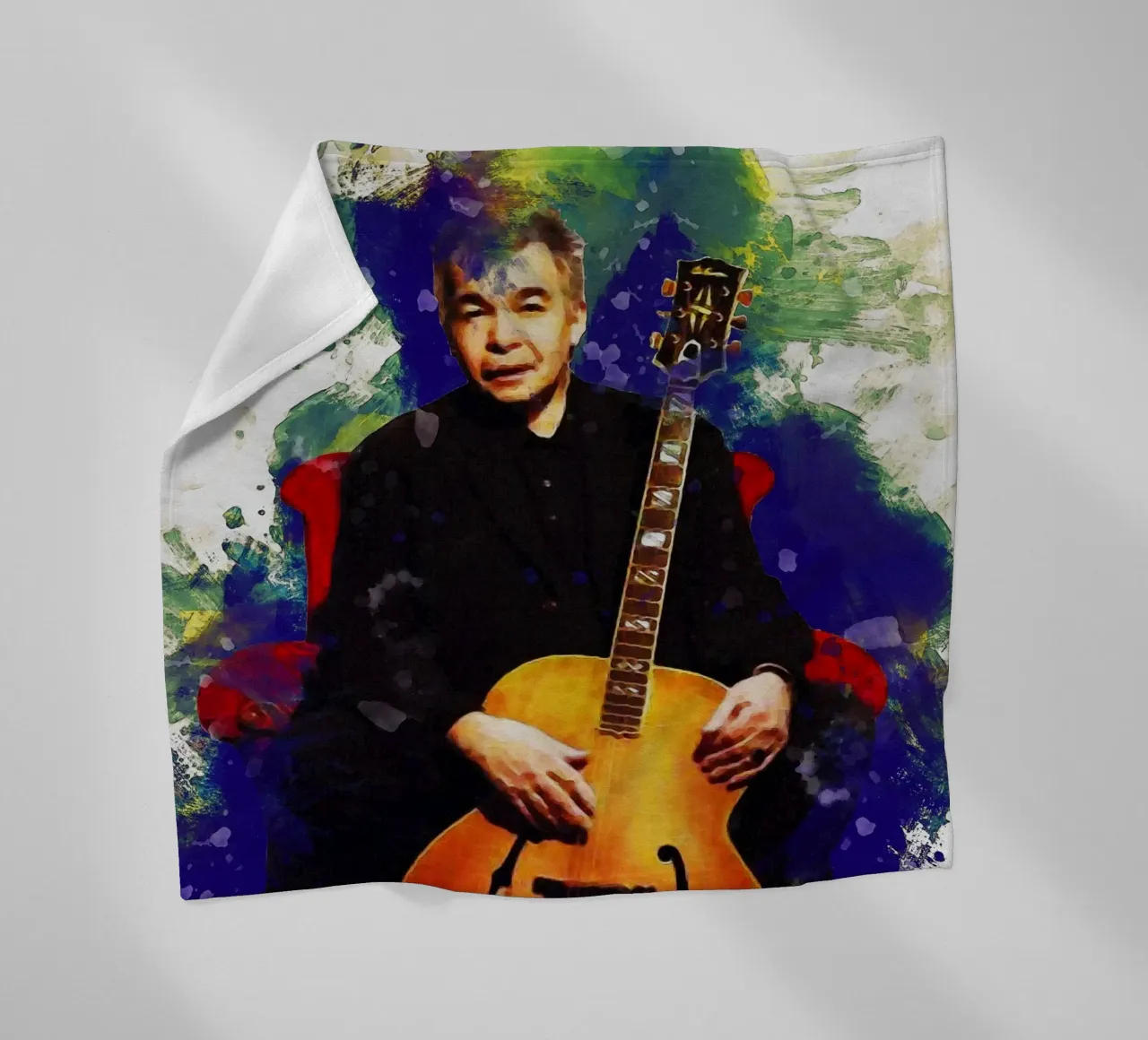 Smudge of Portrait John Prine Fleecedecke von Gunawan Rb