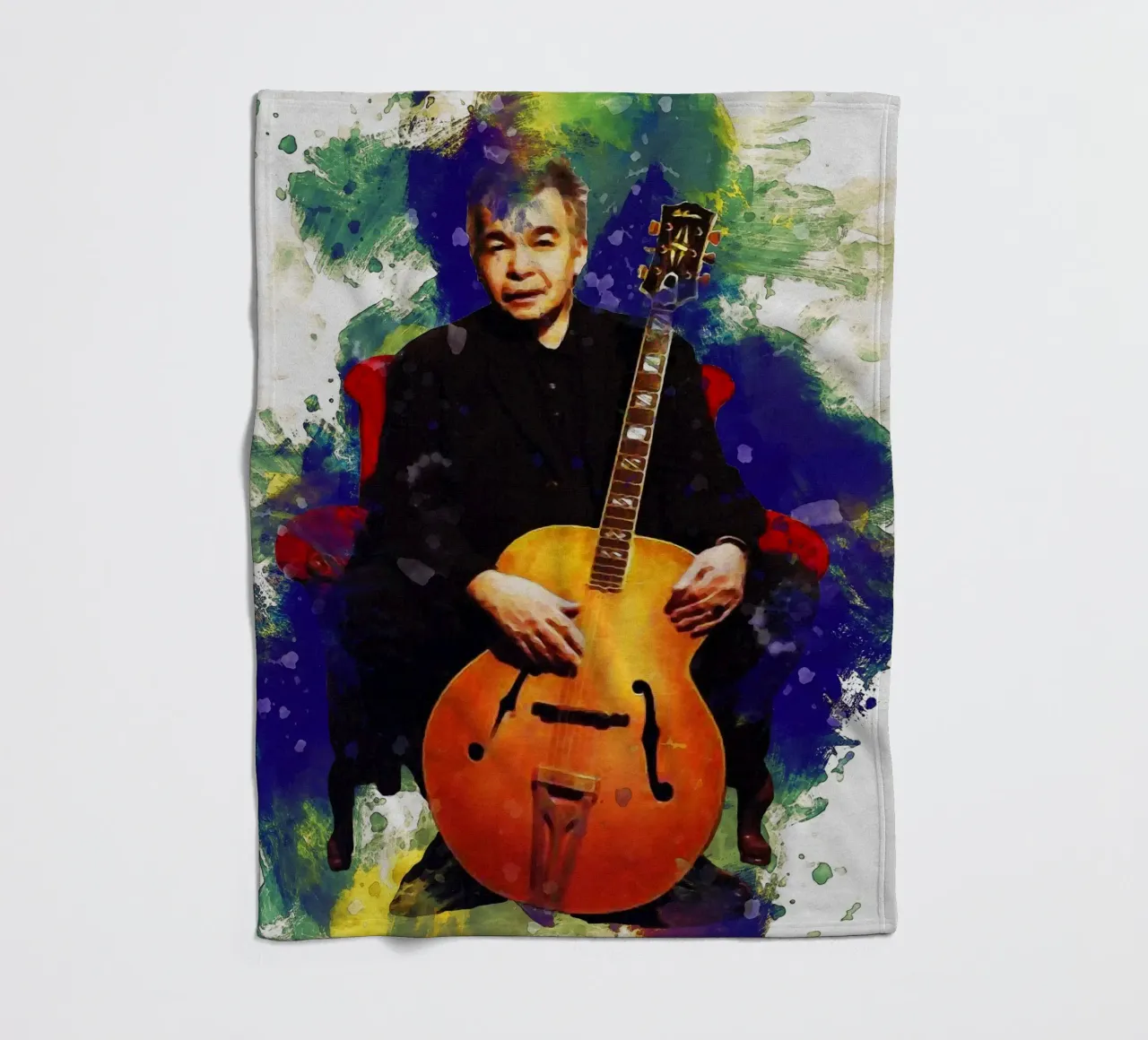 Smudge of Portrait John Prine Fleecedecke von Gunawan Rb