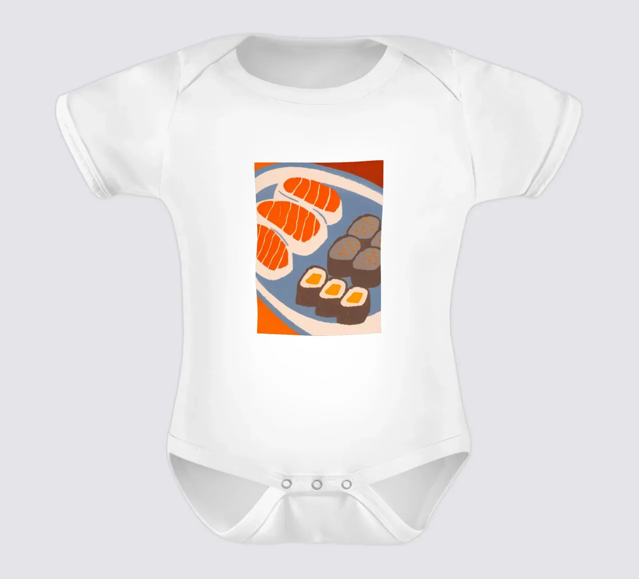 Sushi short-sleeve baby romper by PERSONAL TOUCH