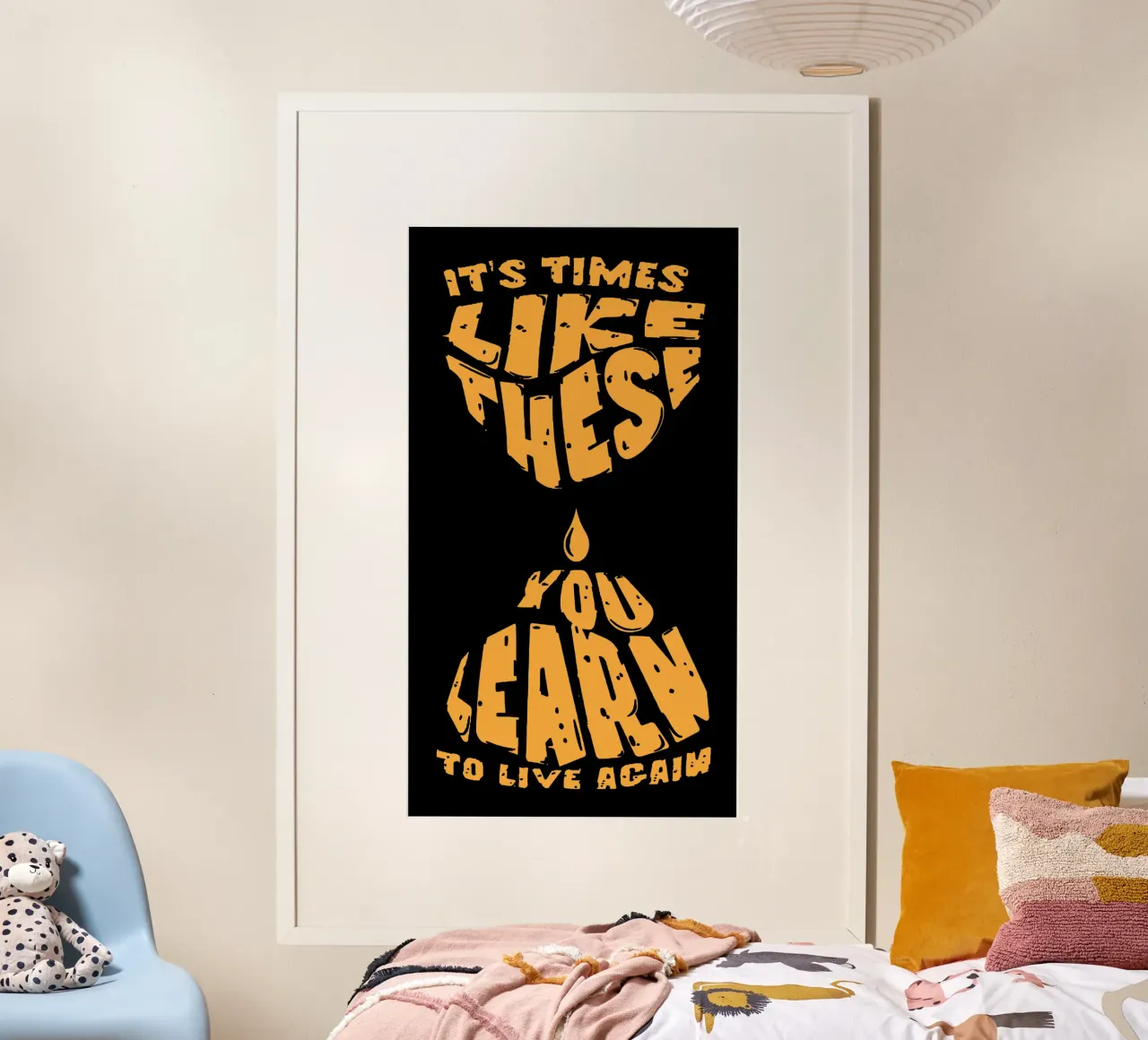 Tempi come questi Citazione poster con telaio in legno da Gunawan Rb