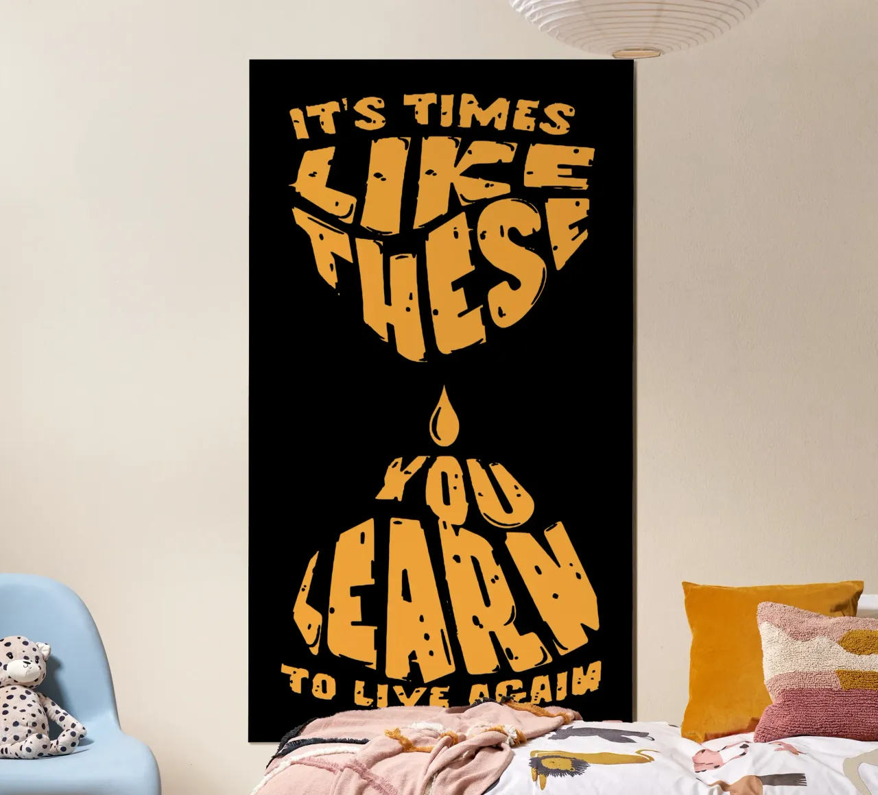 Tempi come questi Citazione poster con telaio in legno da Gunawan Rb