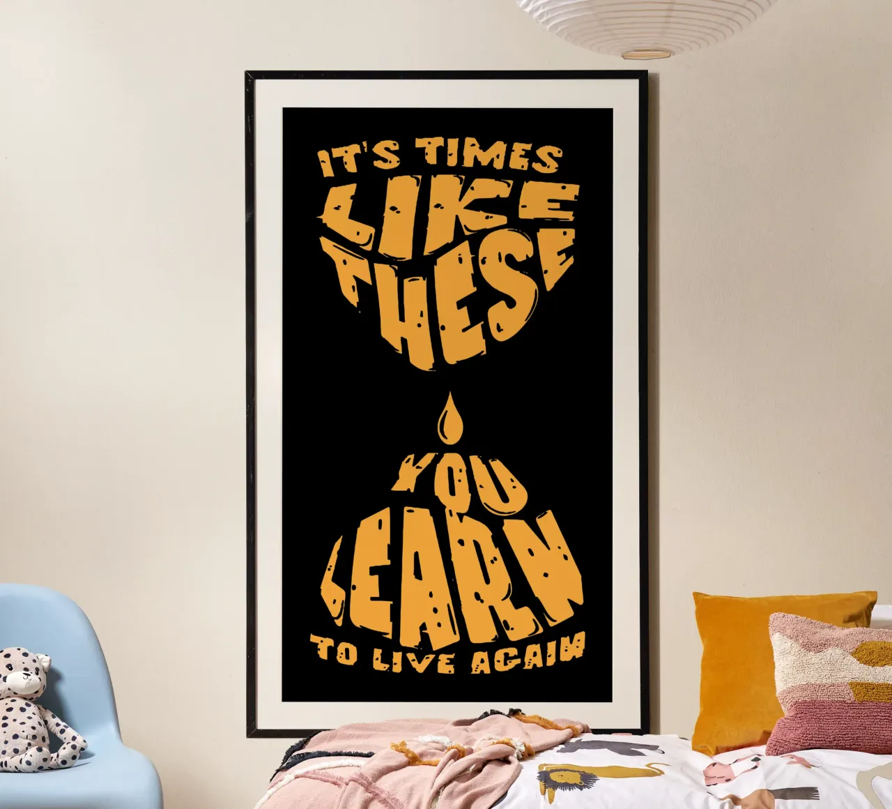 Tempi come questi Citazione poster con telaio in legno da Gunawan Rb