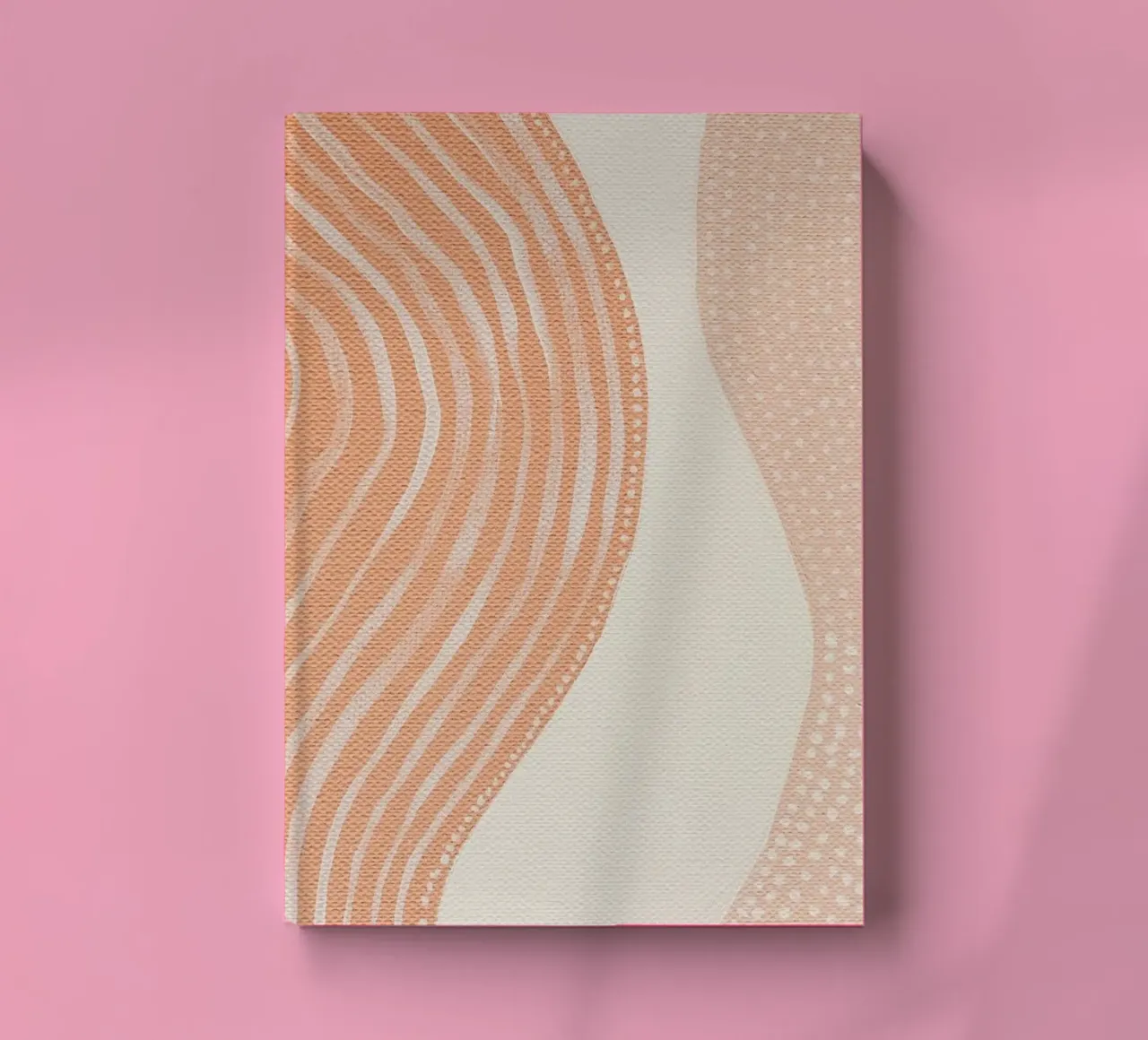 Abstract Painting in Peach Beige Lines and Dots notebook by Ingrid Beddoes