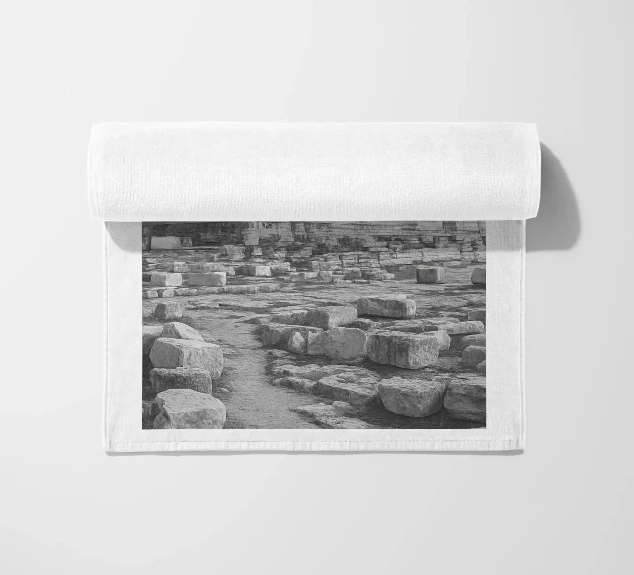 Parthénon, Grèce Photographie panoramique de la ville en noir et blanc serviette de plage de the gondels