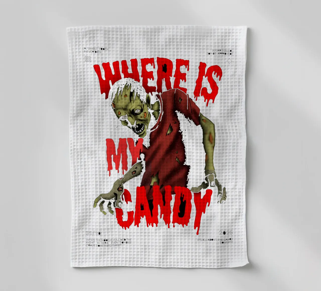 Zombie tea towel by Agnazarshop