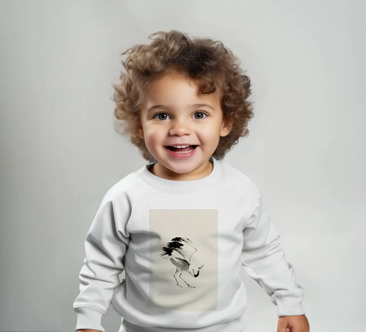 Bowing Crane sudadera de bebé de Flora & Fauna