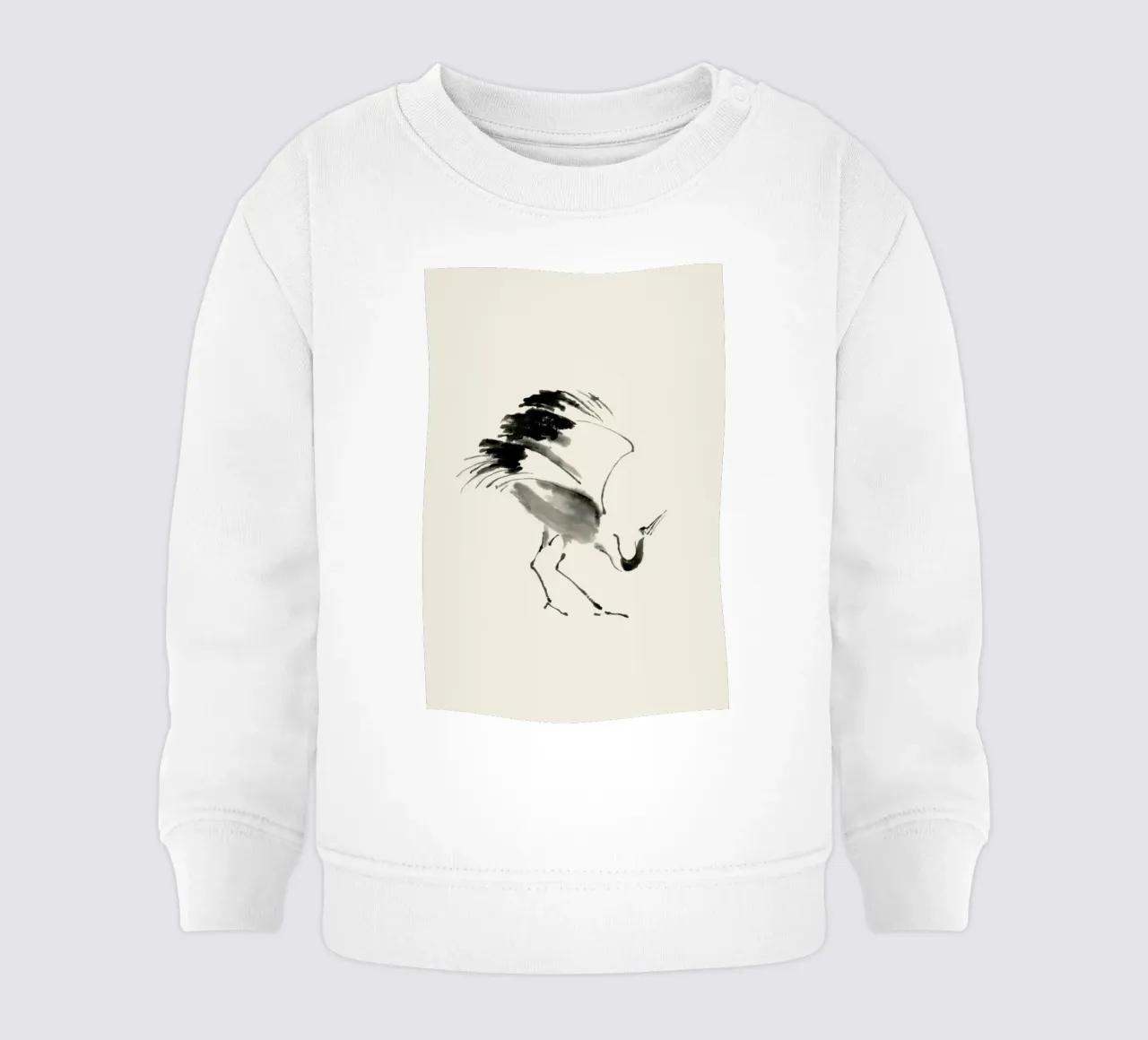 Bowing Crane sudadera de bebé de Flora & Fauna