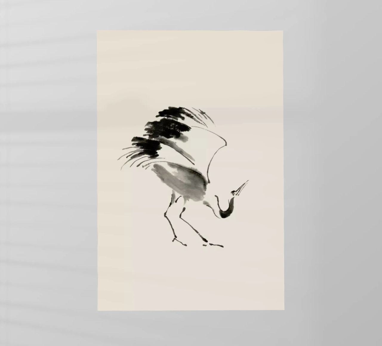 Bowing Crane pellicola backlit da Flora & Fauna