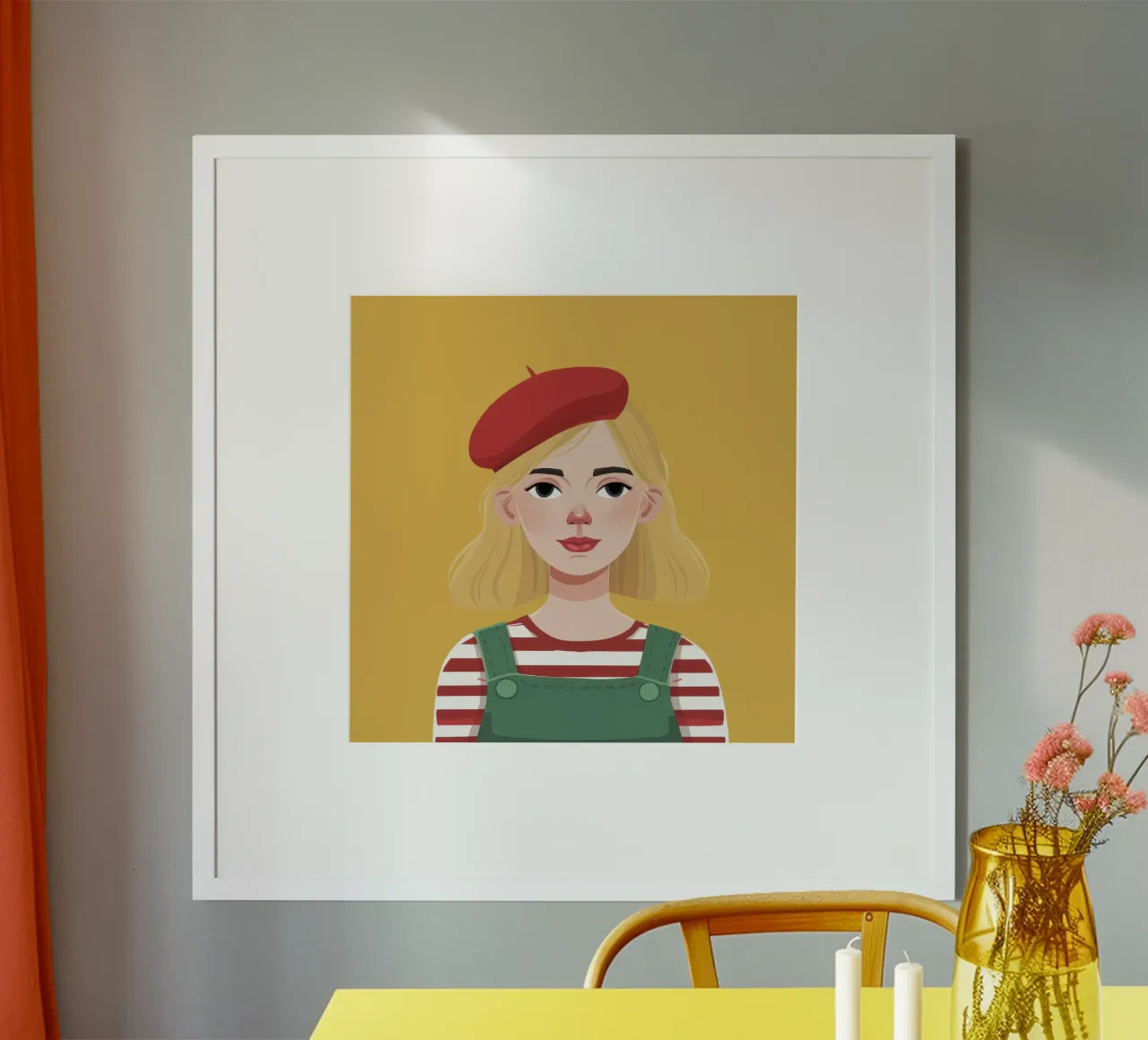 Capriccio retrò chic poster con telaio in alluminio da Ivory Frame