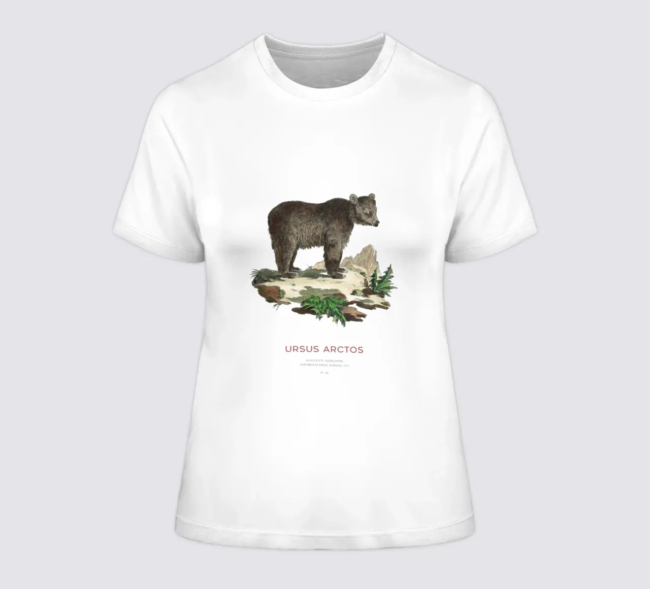 Dessin ancien d'un ours brun t-shirt ajusté pour femmes de Vintagrafica