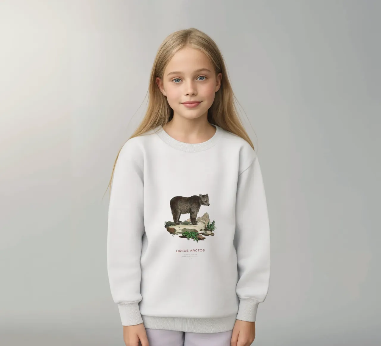 Dessin ancien d'un ours brun sweat enfant de Vintagrafica
