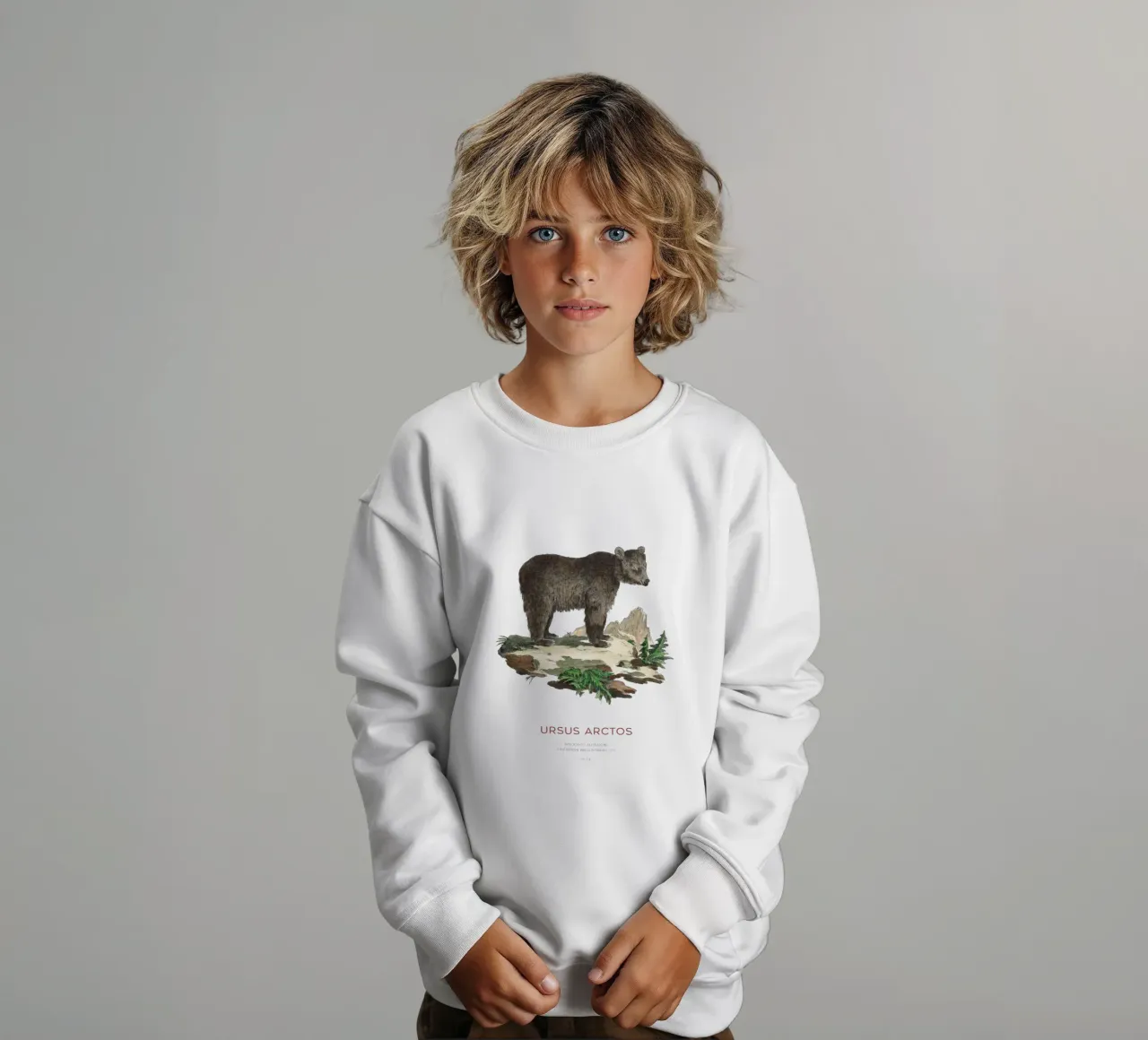 Dessin ancien d'un ours brun sweat enfant de Vintagrafica