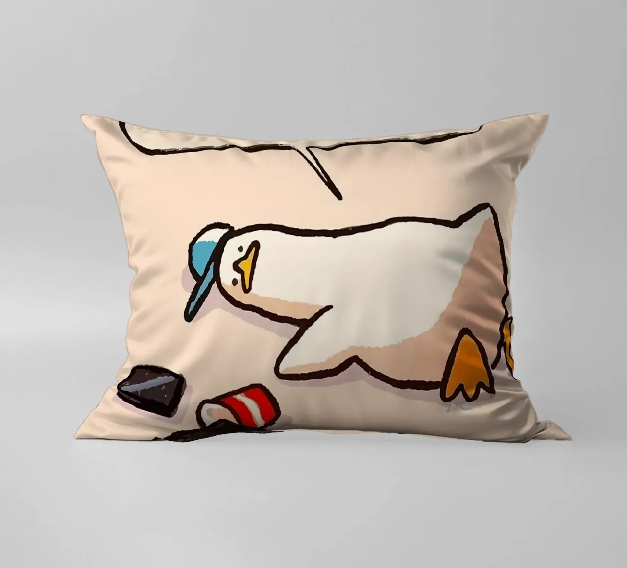 I'M FINE goose speech bubble text decorative cushion by James Isaac Jackson