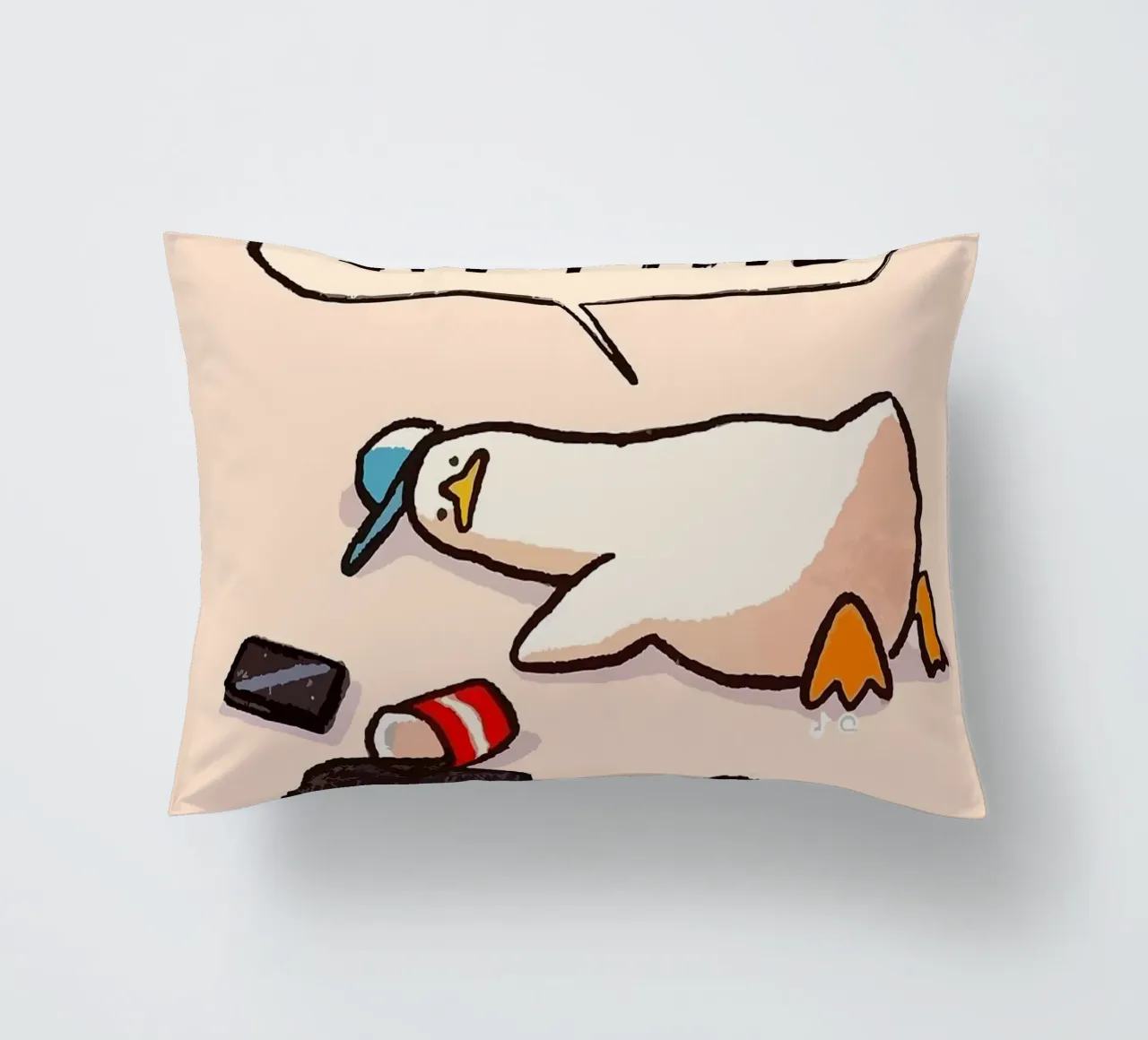 I'M FINE goose speech bubble text decorative cushion by James Isaac Jackson