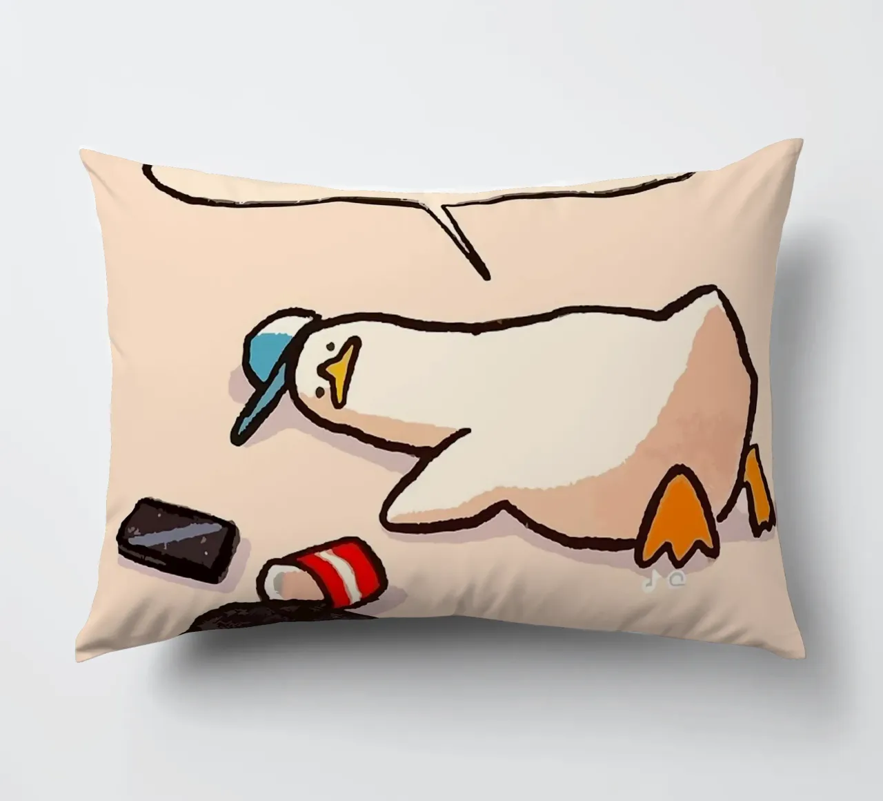 I'M FINE goose speech bubble text decorative cushion by James Isaac Jackson