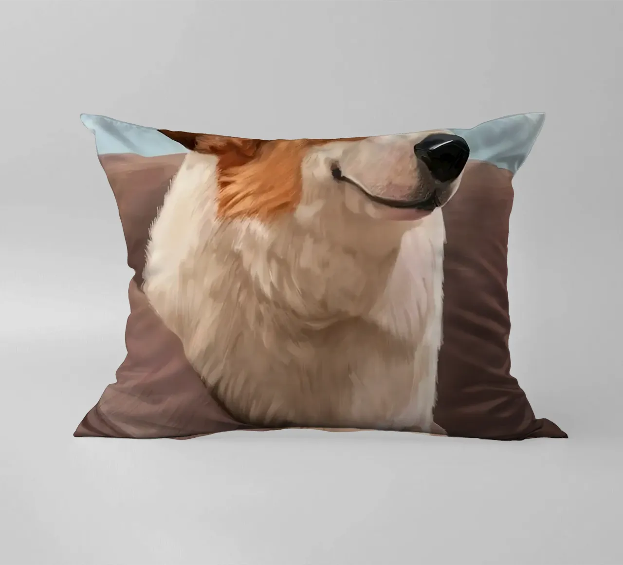 Meme del Corgi sorridente sul divano cuscino da James Isaac Jackson