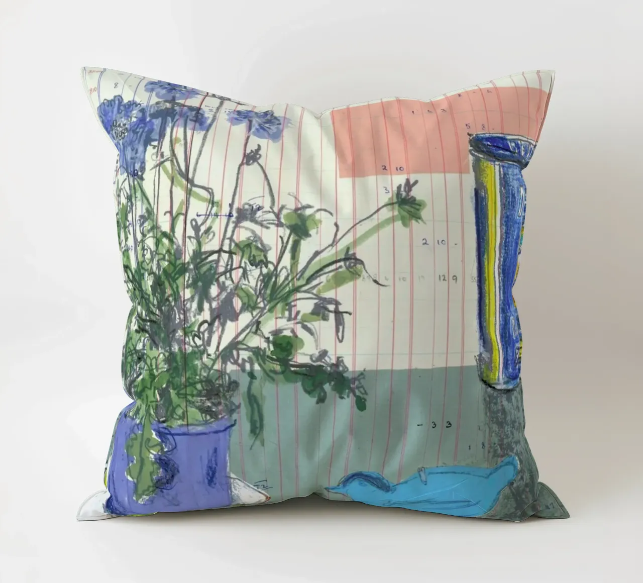 Scabious, Bird And Tin cuscino da Stars Above Us