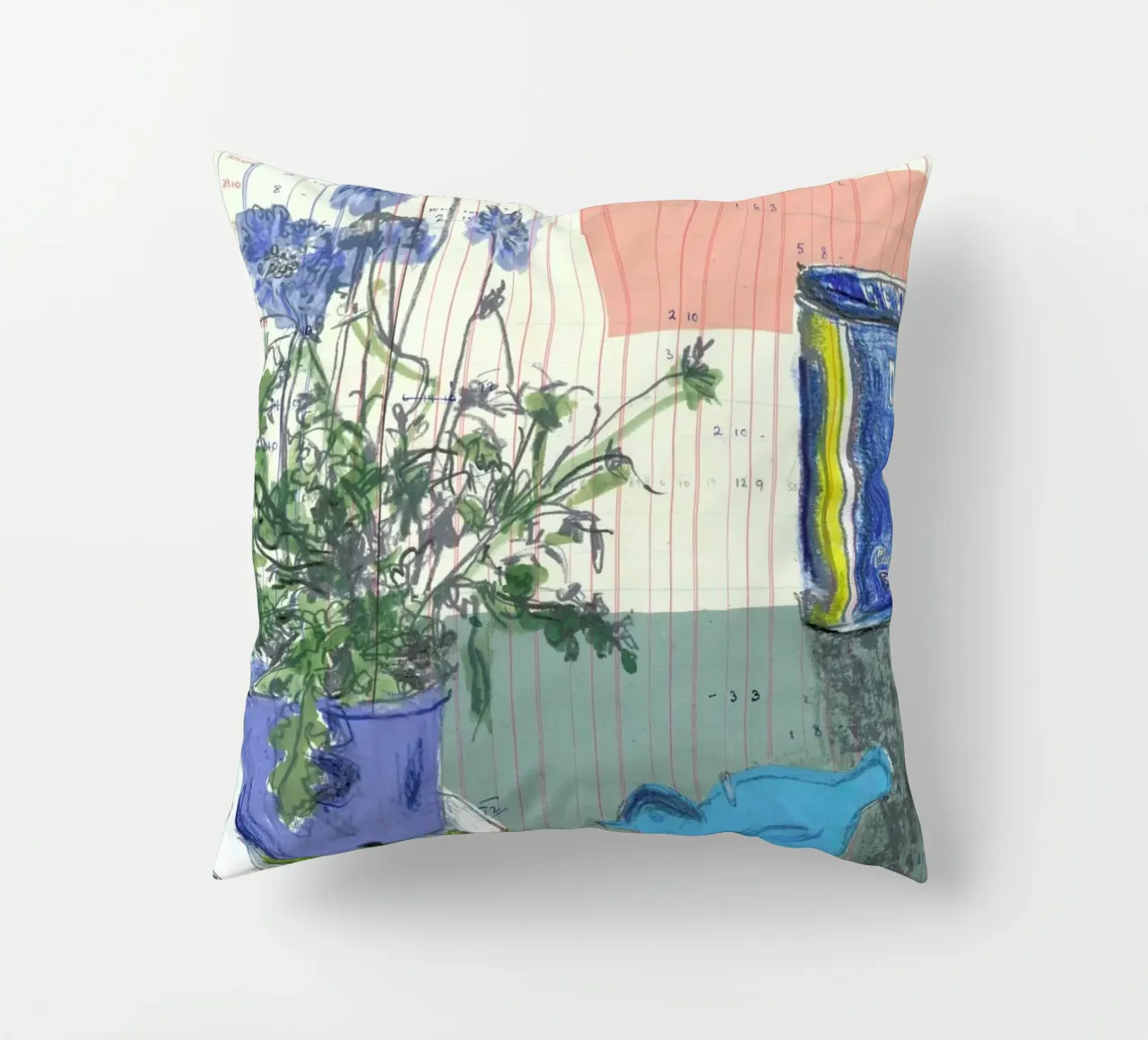 Scabious, Bird And Tin cuscino da Stars Above Us