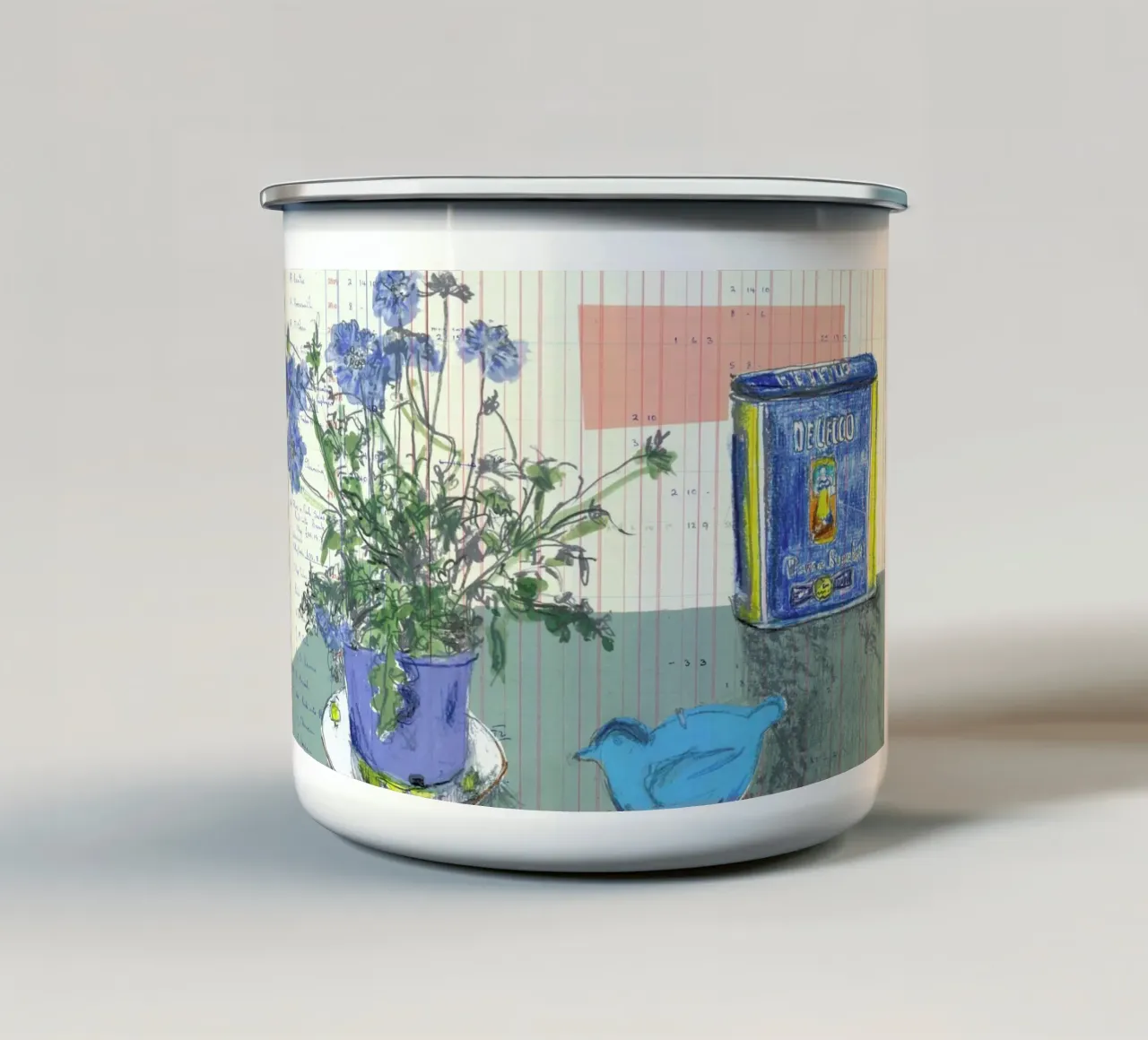 Scabious, Bird And Tin tazza in smalto da Stars Above Us