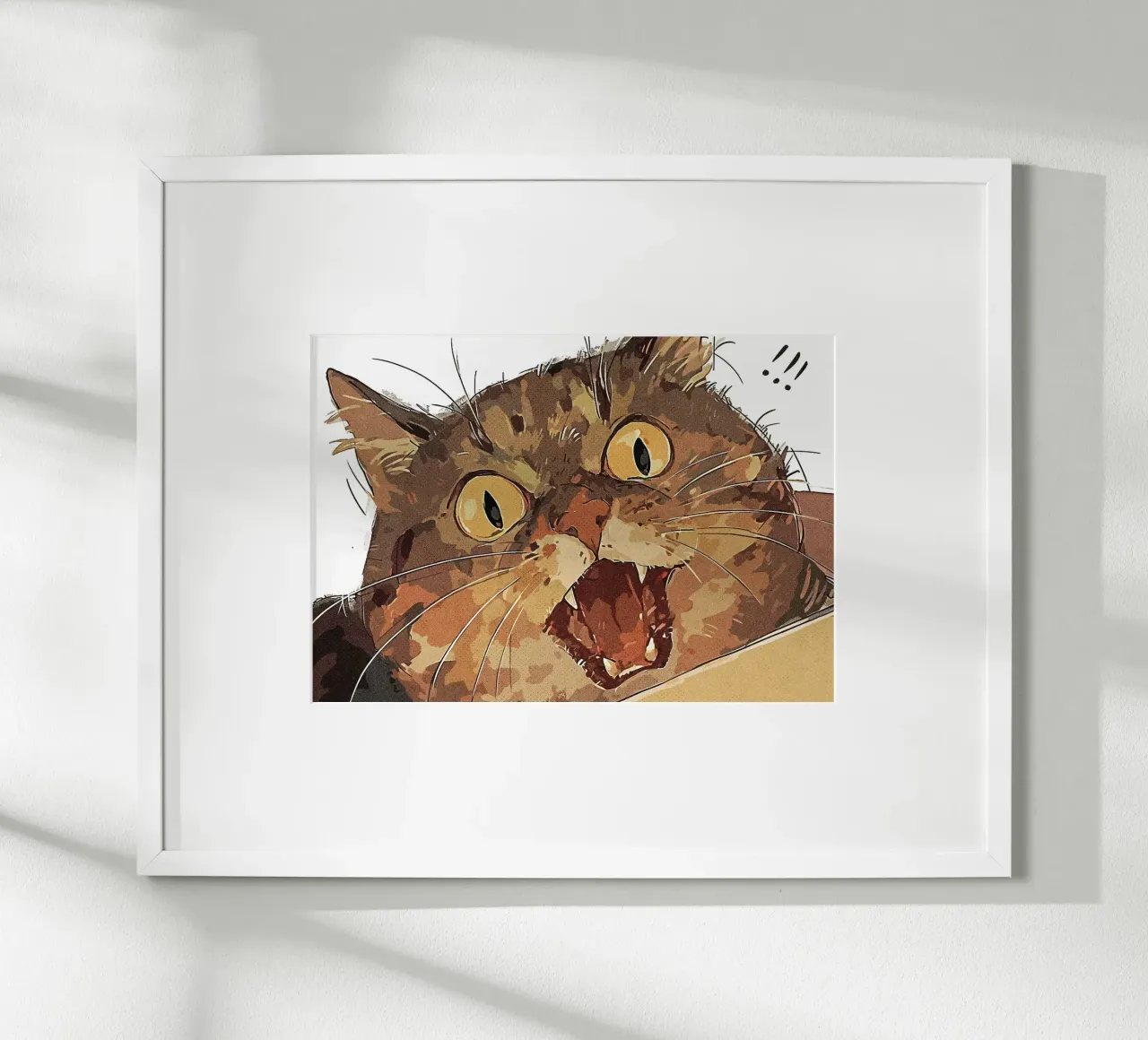Gatto scioccato poster con telaio in alluminio da James Isaac Jackson