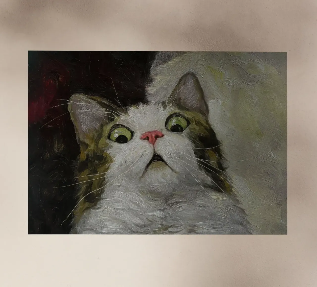 gatto meme dipinto spaventato pellicola backlit da James Isaac Jackson