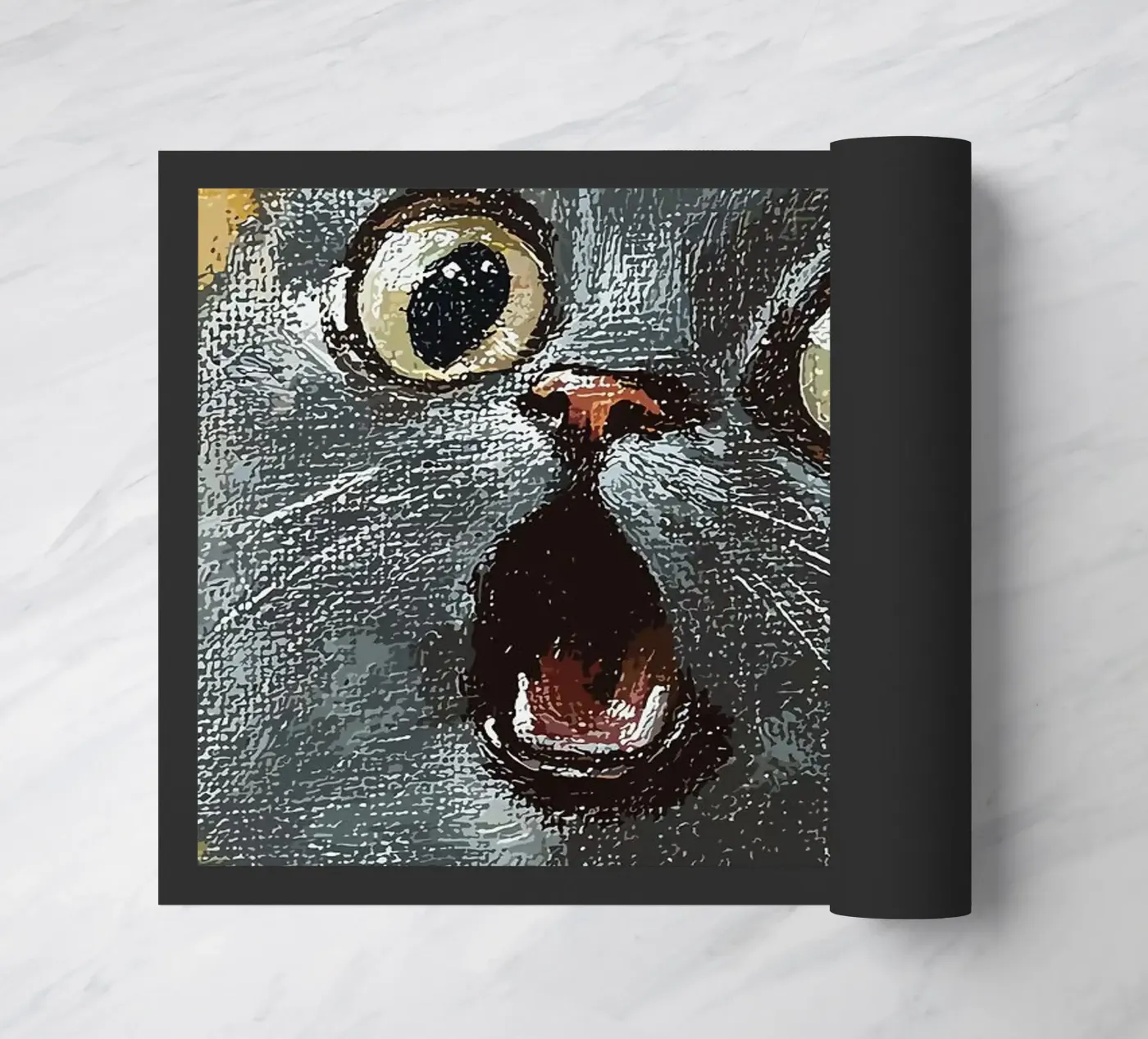 Expression Cat doormat by James Isaac Jackson