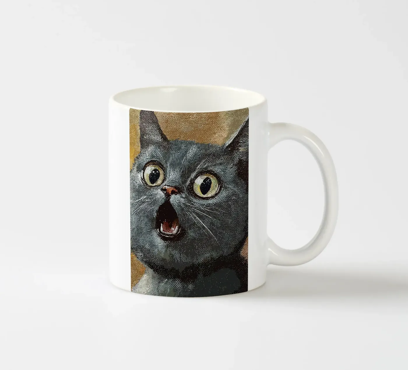 Expression Cat ceramic mug by James Isaac Jackson