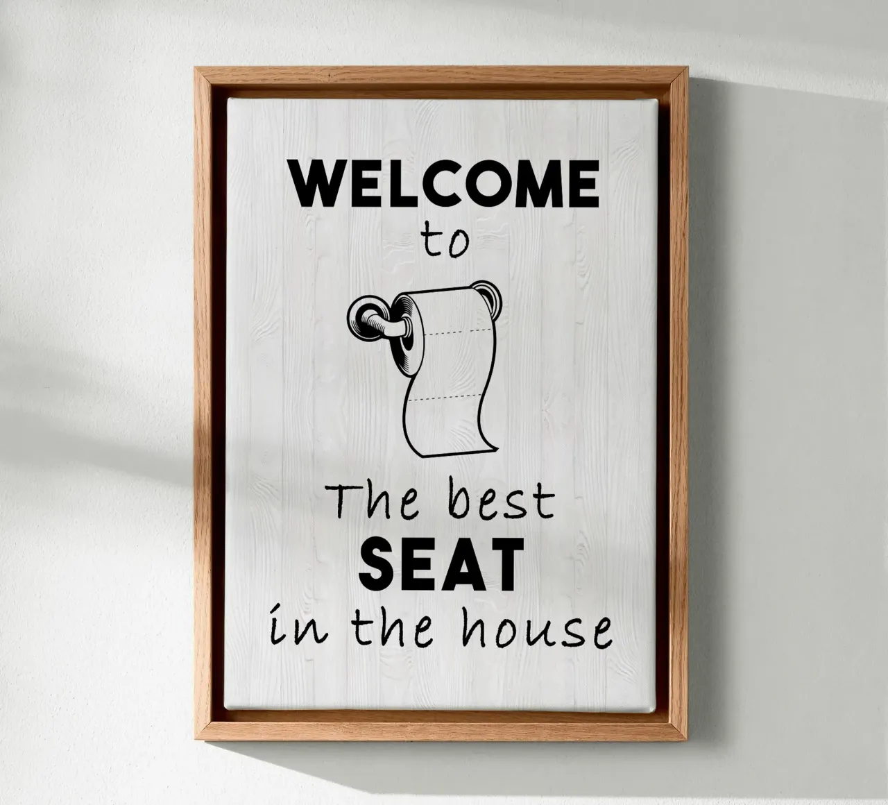 wc wc-papier tekst humor canvas met Baklijst van James Isaac Jackson