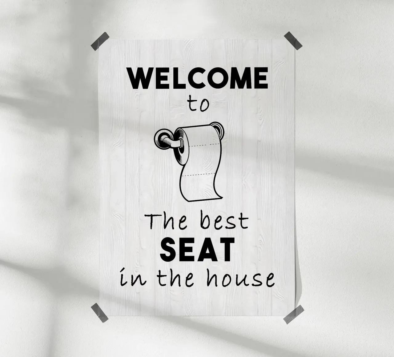 wc wc-papier tekst humor poster van James Isaac Jackson