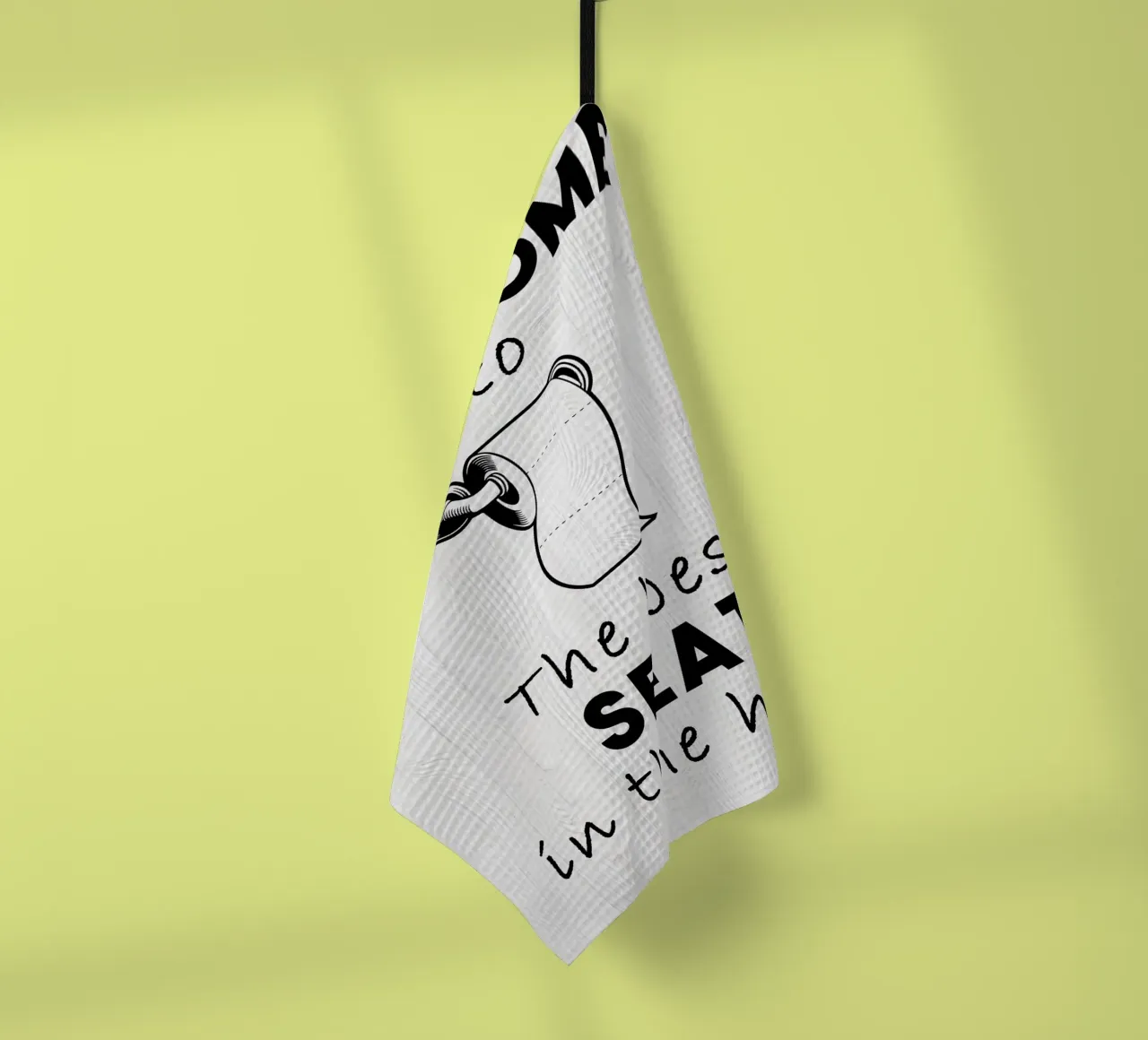 wc wc-papier tekst humor theedoek van James Isaac Jackson