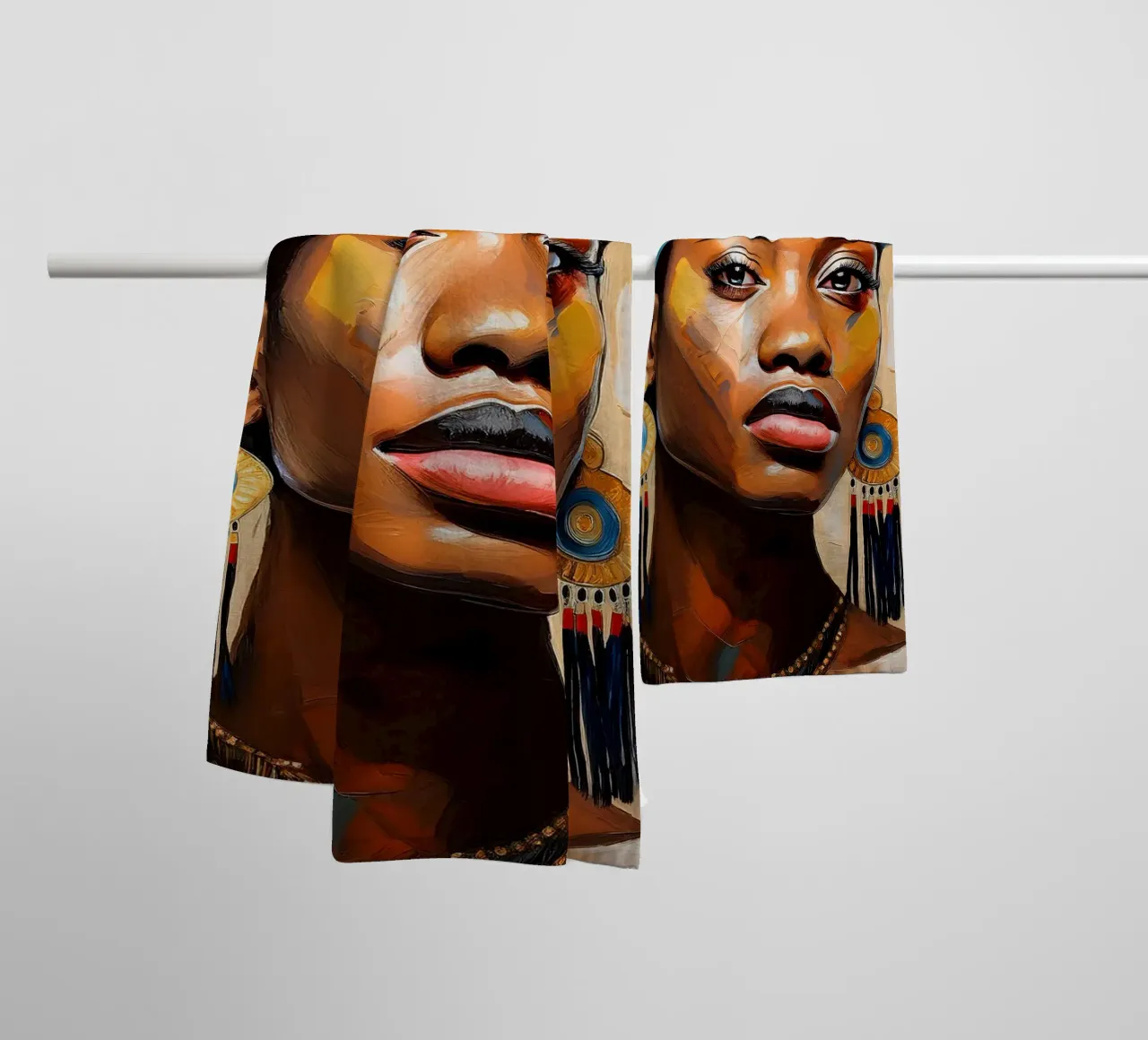Portrait Femme traditionnelle africaine serviette de bain de Take Your Art BV