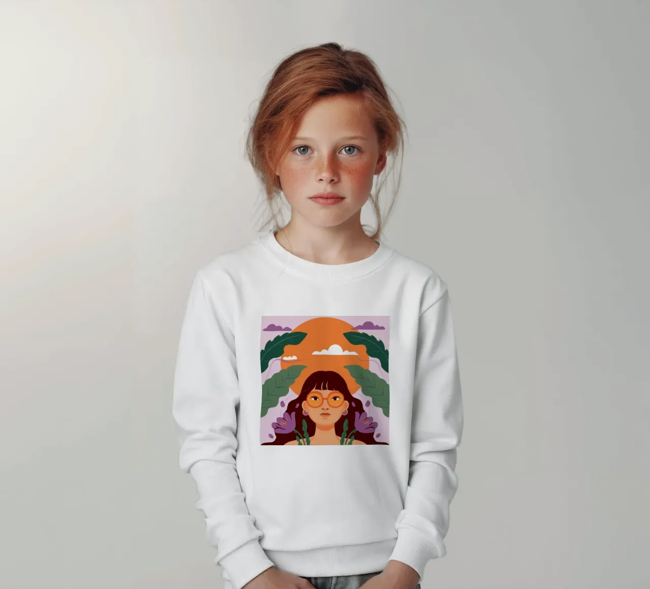 Atardecer en la selva sudadera para niño de Ivory Frame