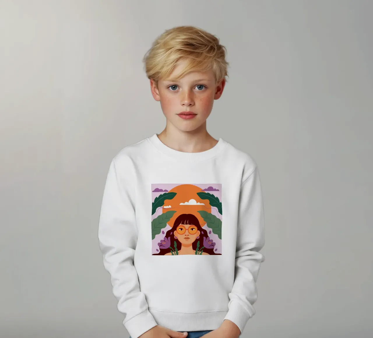 Atardecer en la selva sudadera para niño de Ivory Frame