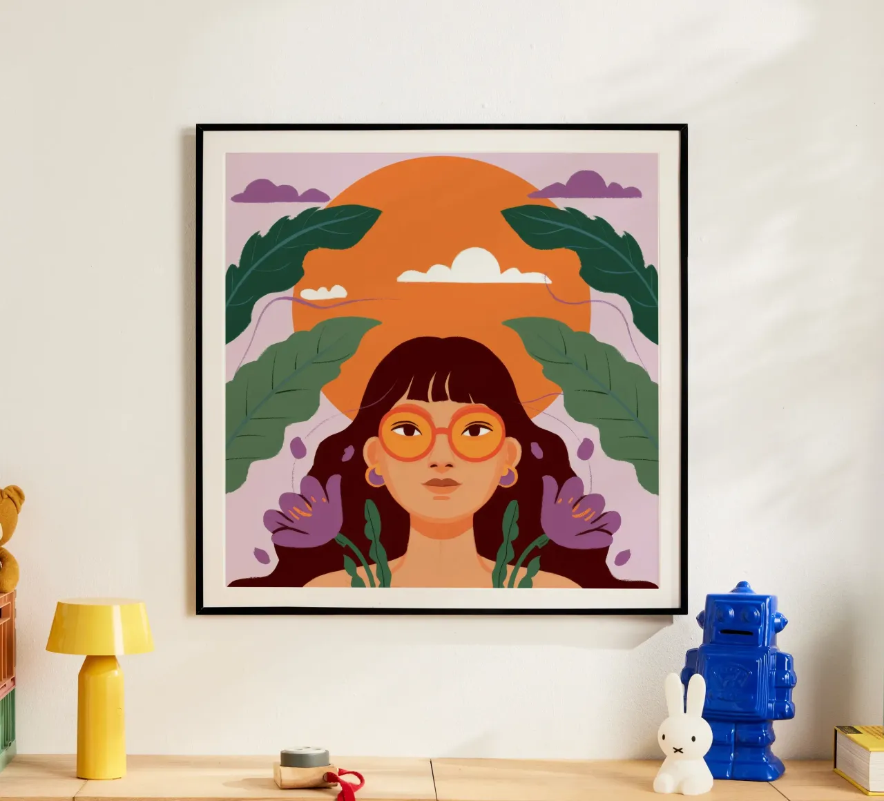 Atardecer en la selva hahnemühle de Ivory Frame