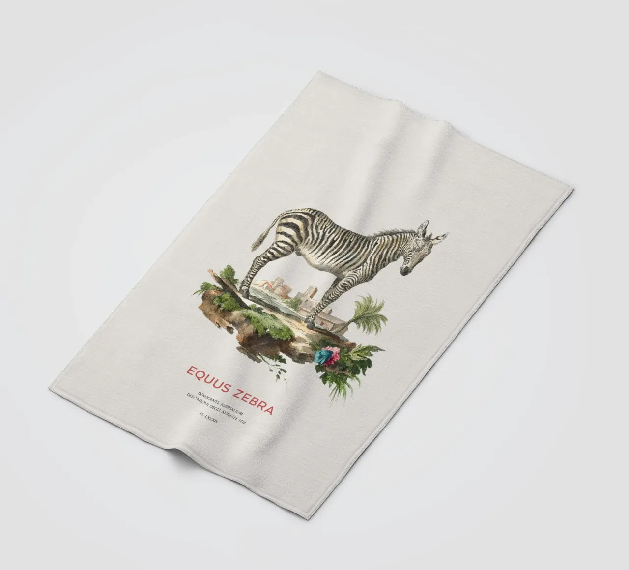 Incisione retro Mountain Zebra coperta in pile da Vintagrafica