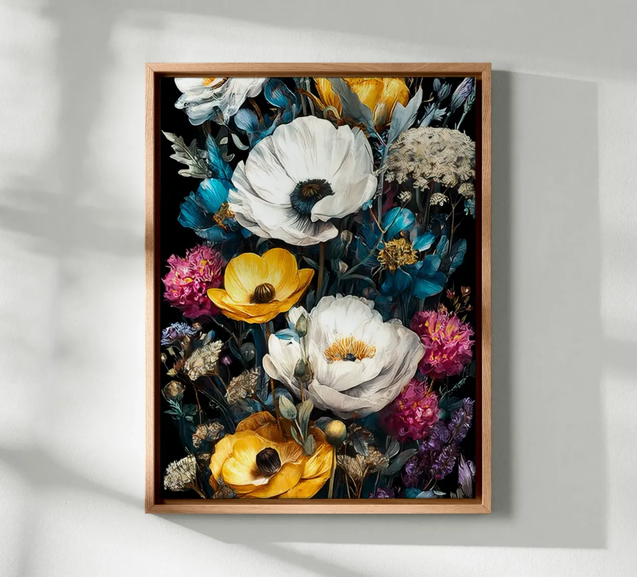 Garden full of flowers F canvas met Baklijst van Mateo