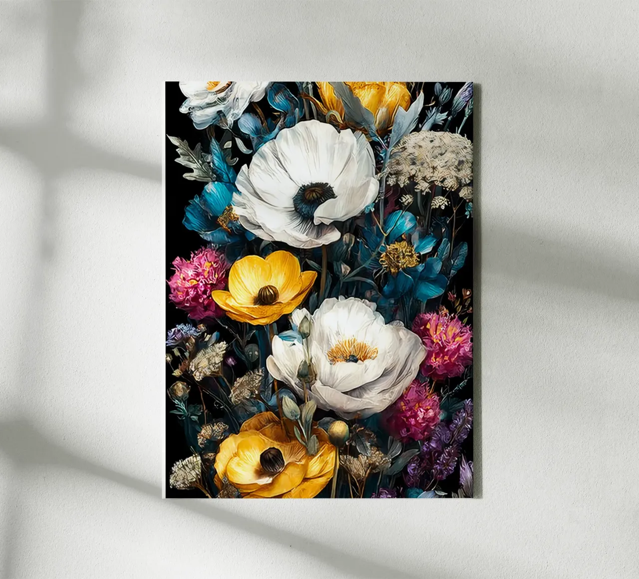 Garden full of flowers F canvas met Baklijst van Mateo