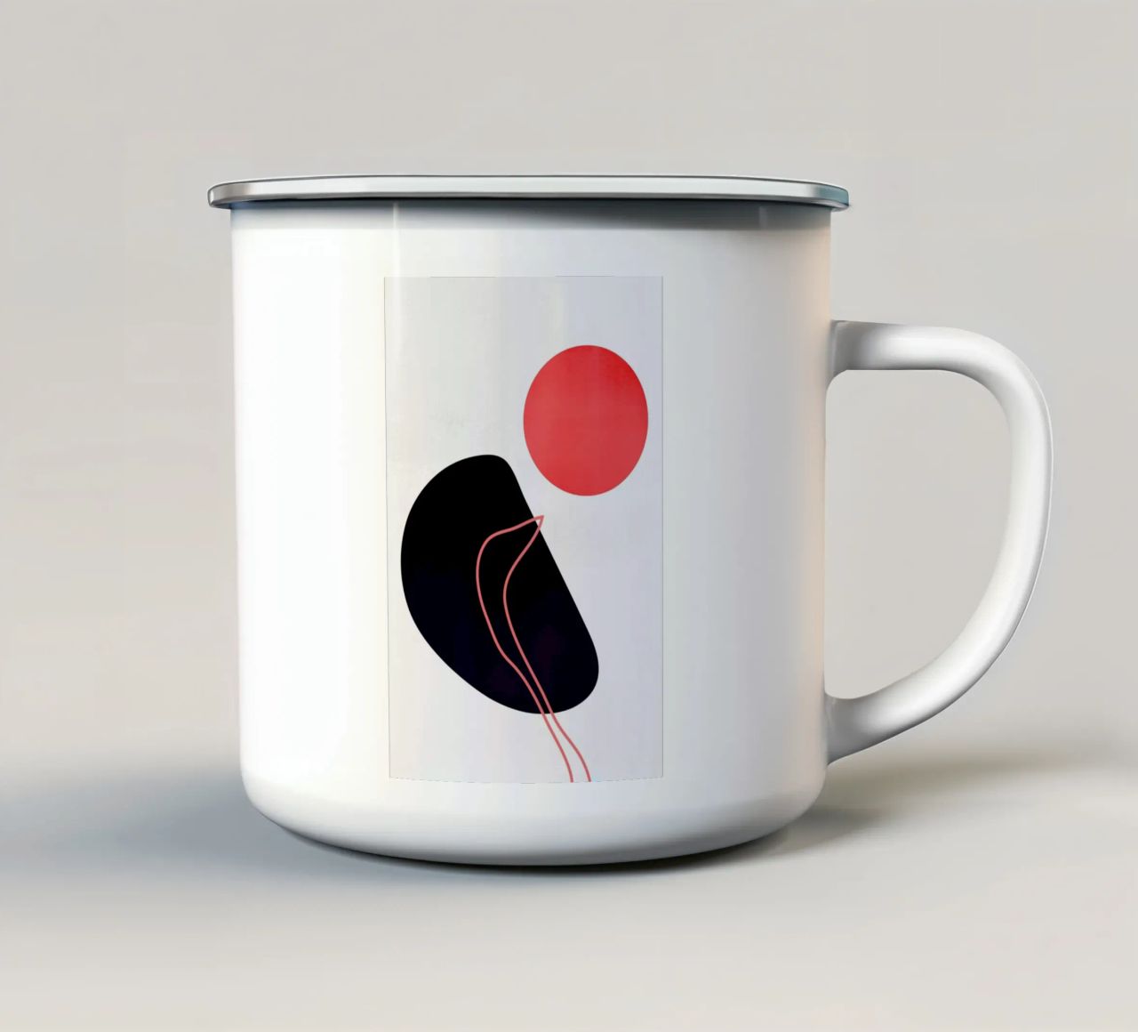 Abstracta No.7 Emaille Tasse von Kubistika