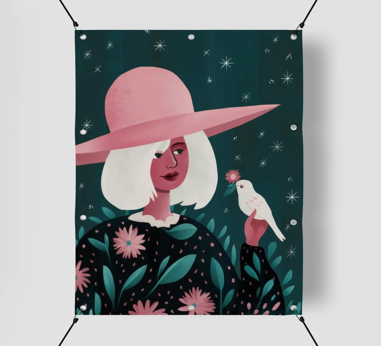 Serenata di uccelli stravaganti telo in pvc da Ivory Frame