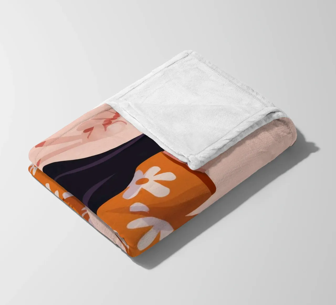 Cozy Feline Embrace fleece blanket by Ivory Frame