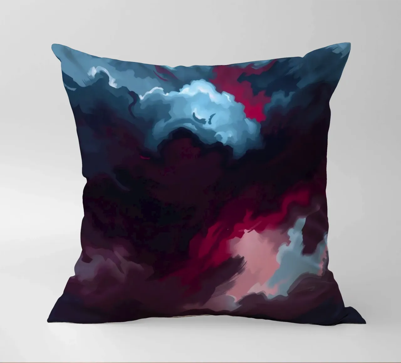 storm clouds swirl overhead at dusk creating a dramatic art decorative cushion by DesignDoodle