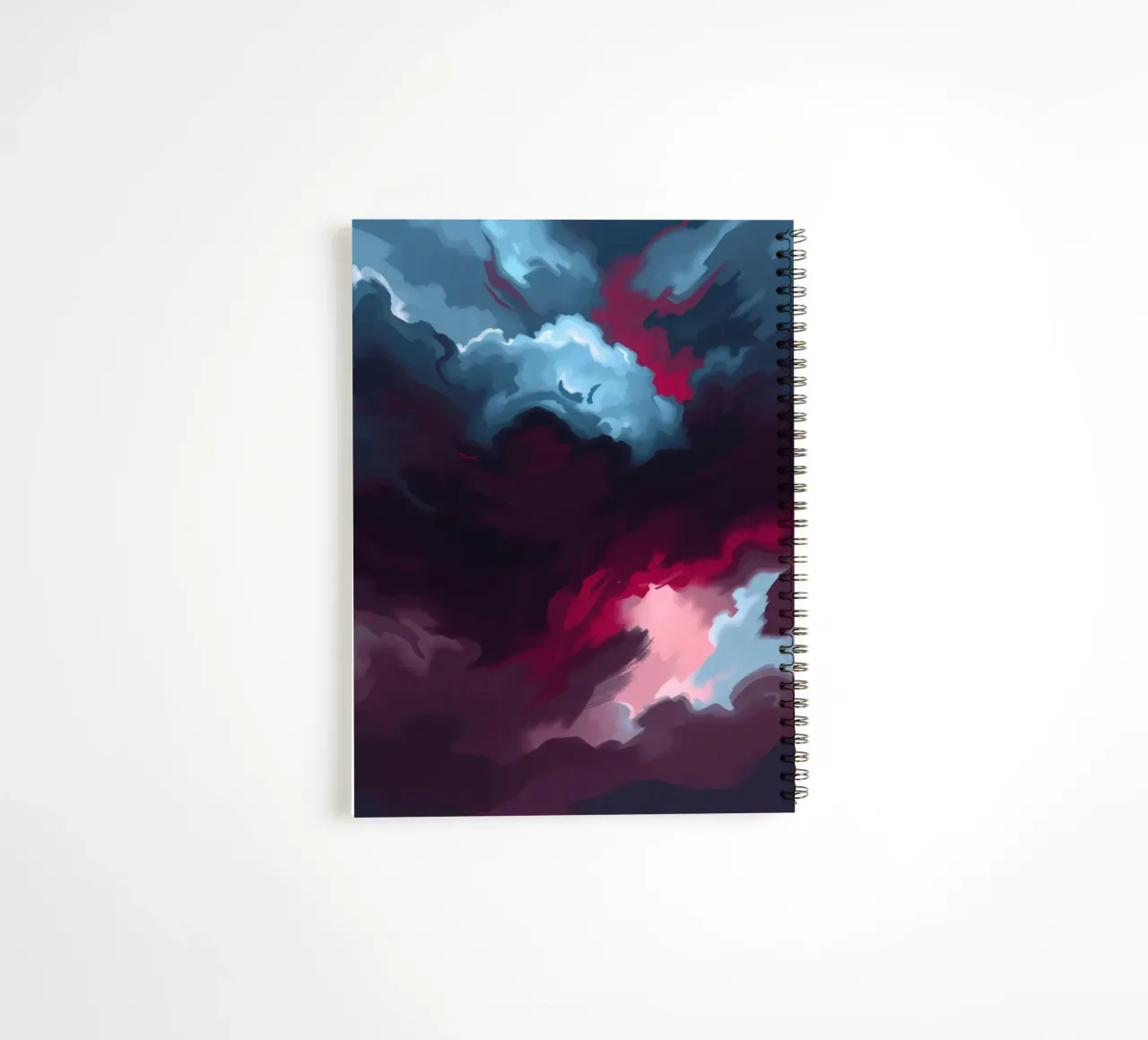 storm clouds swirl overhead at dusk creating a dramatic art spiral notebook by DesignDoodle