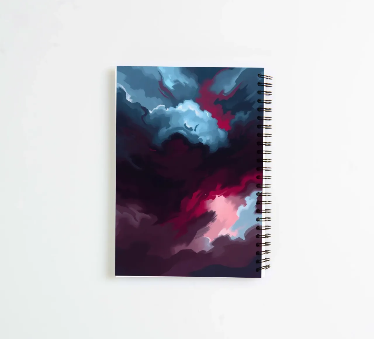 storm clouds swirl overhead at dusk creating a dramatic art spiral notebook by DesignDoodle