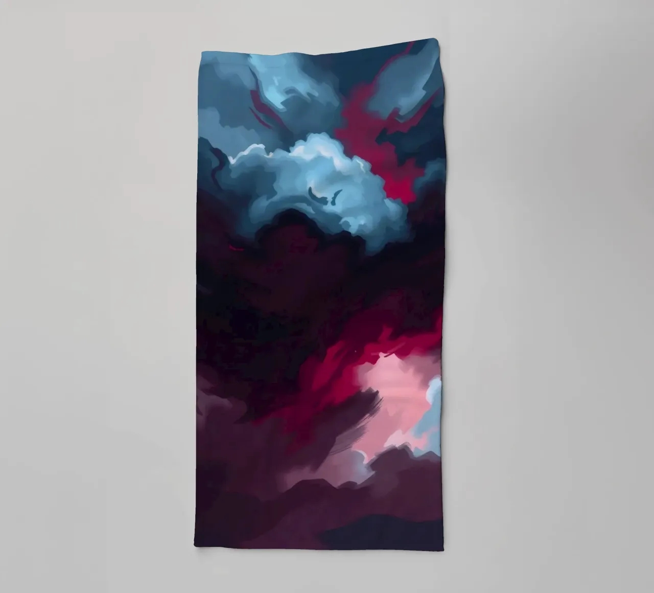 storm clouds swirl overhead at dusk creating a dramatic art towel by DesignDoodle