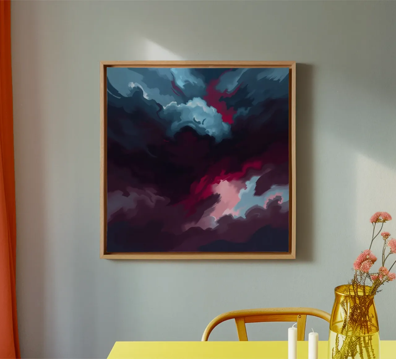 storm clouds swirl overhead at dusk creating a dramatic art canvas by DesignDoodle