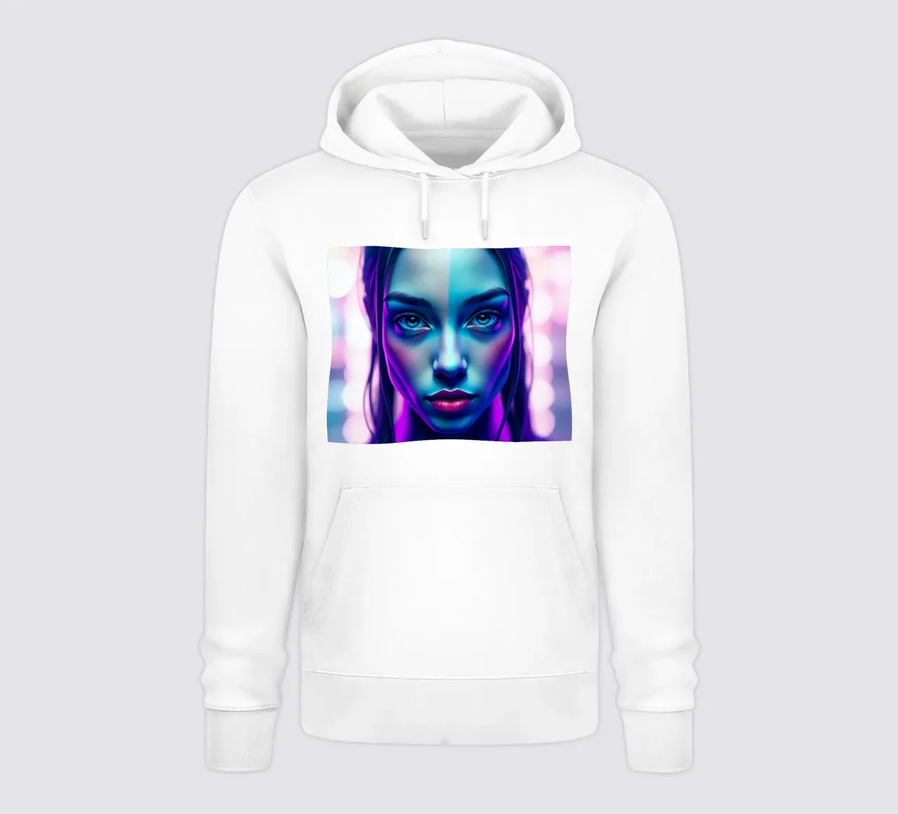 Splendido ritratto di donna con vivaci colori al neon felpa con cappuccio da DesignDoodle
