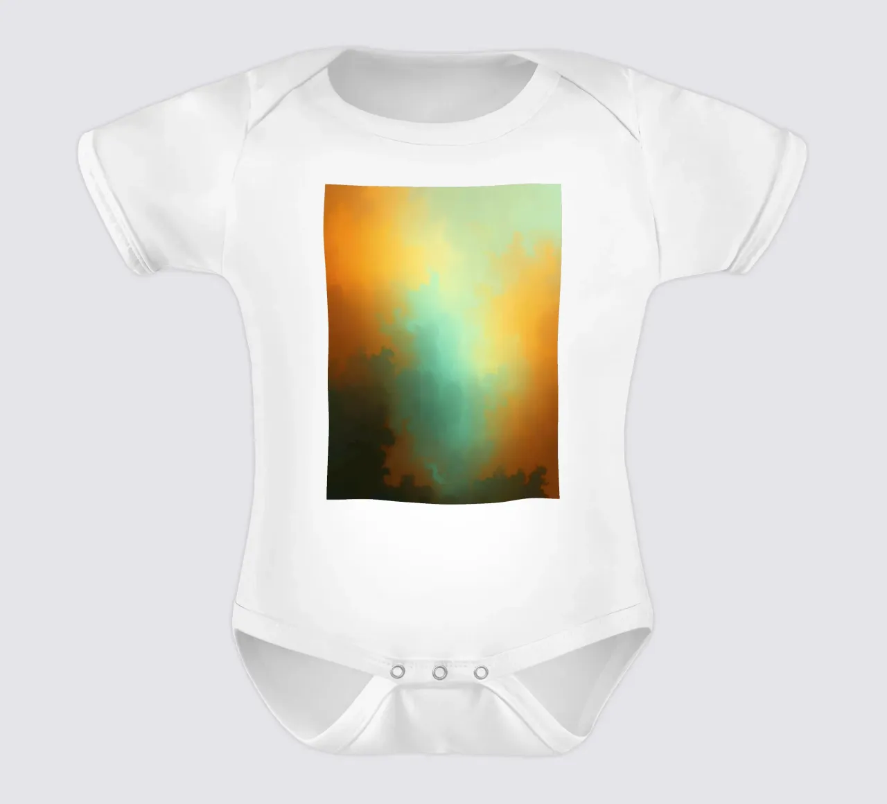 clouds illuminated by the setting sun create a stunning art short-sleeve baby romper by DesignDoodle