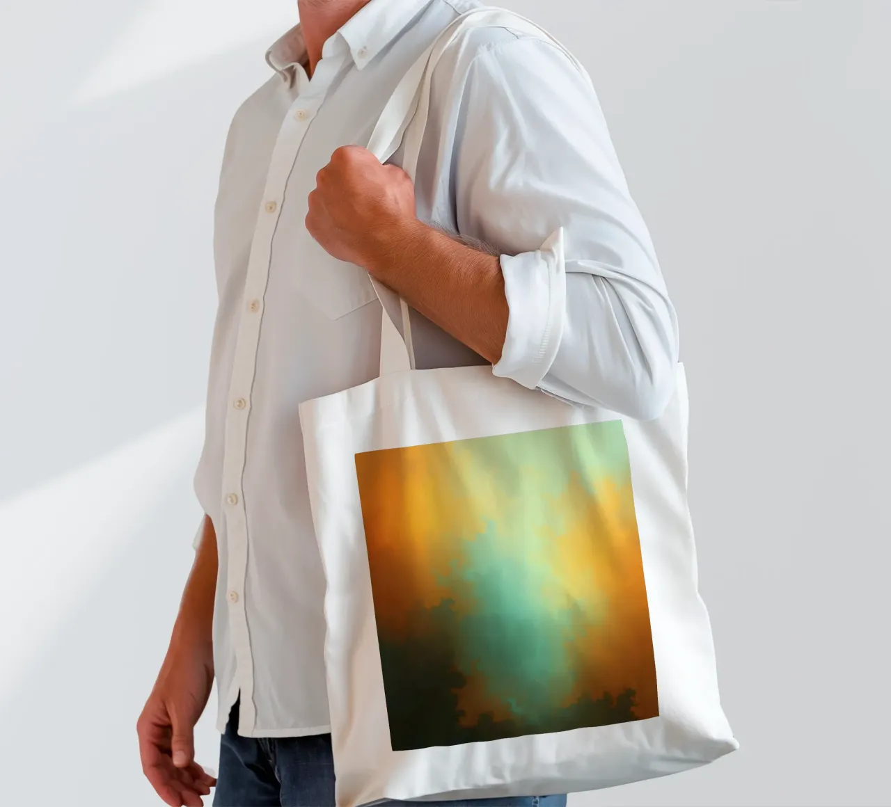 clouds illuminated by the setting sun create a stunning art tote bag by DesignDoodle