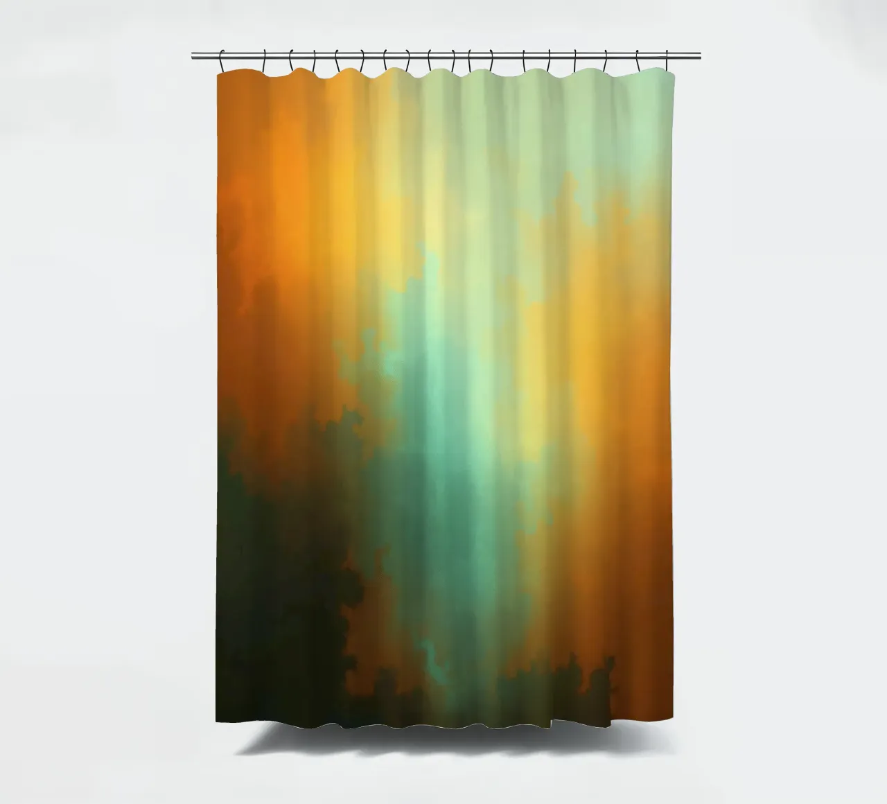 clouds illuminated by the setting sun create a stunning art shower curtain by DesignDoodle