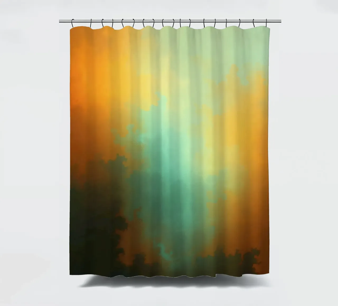 clouds illuminated by the setting sun create a stunning art shower curtain by DesignDoodle